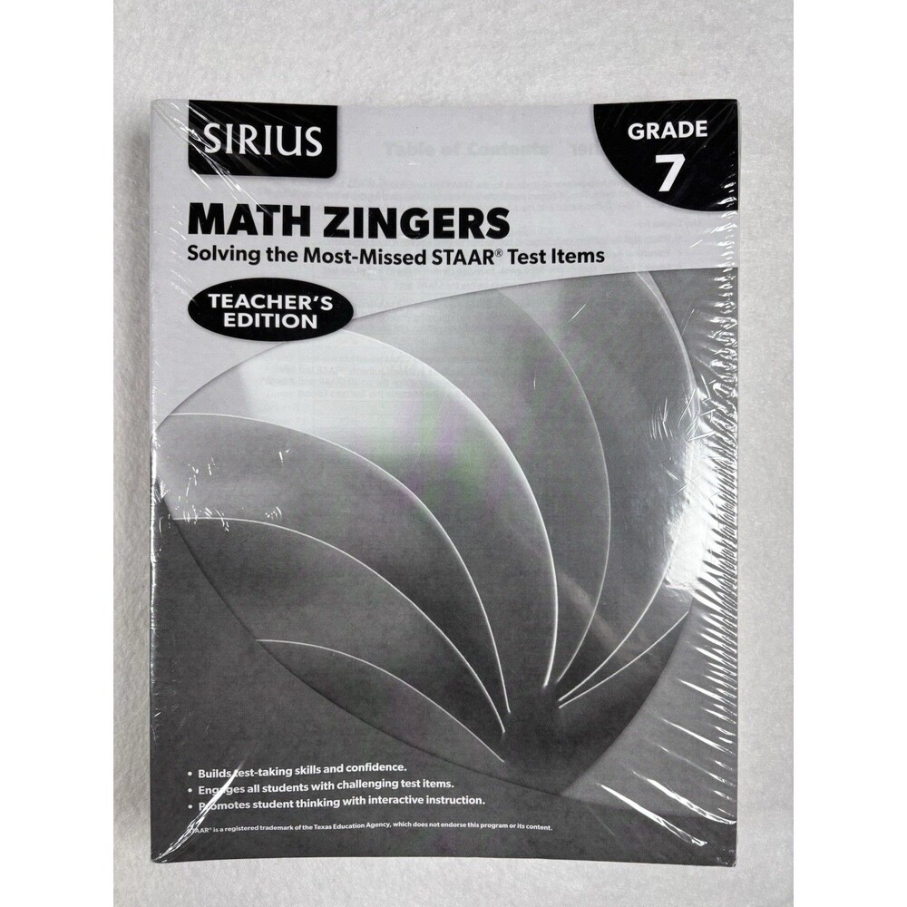 Sirius Math Zingers Grade 7 Teacher’s Edition STAAR Test Prep NEW Sealed
